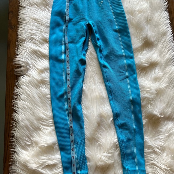 GYMSHARK Ultra Seamless High Waisted Neon Blue Leggings Size Small gym yoga - Picture 5 of 5
